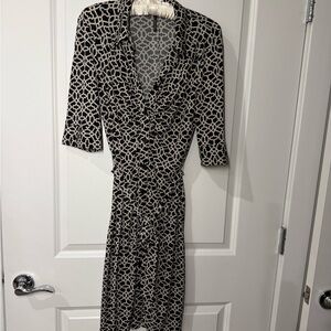 Laundry By Shelli Segal Black and White Geometric Dress
